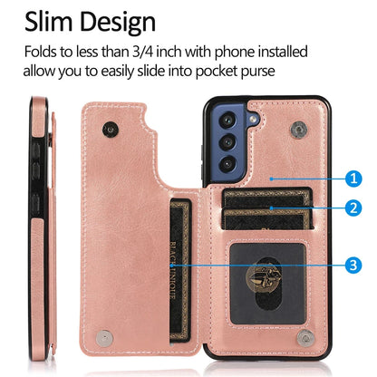 Leather Case For Samsung Galaxy S23 S22 S21 S20 FE S10 S9 S8 Note 20 10 9 8 Ultra Plus Card Slots Stand Holder Phone Bag Cover