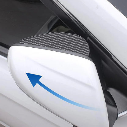 2Pcs Car Rearview Mirror Rain Cover Carbon Fiber Side Mirror Protector Waterproof Shield Rain Eyebrow Universal Auto Accessories