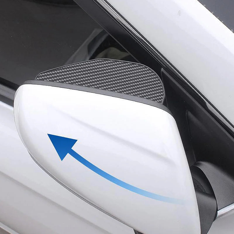 2Pcs Car Rearview Mirror Rain Cover Carbon Fiber Side Mirror Protector Waterproof Shield Rain Eyebrow Universal Auto Accessories