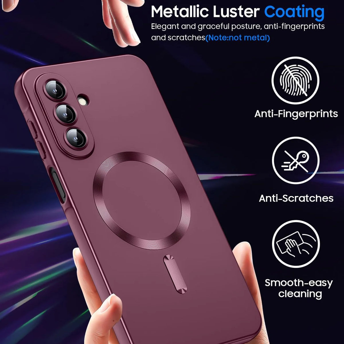 For Magsafe Metallic Soft TPU Phone Case for Samsung Galaxy S26 S25 S22 S21 Ultra Plus S24 S23 FE S25 Edge Lens Protection Cover