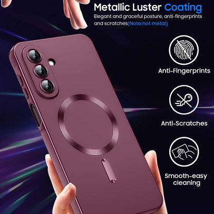 For Magsafe Metallic Soft TPU Phone Case for Samsung Galaxy S26 S25 S22 S21 Ultra Plus S24 S23 FE S25 Edge Lens Protection Cover