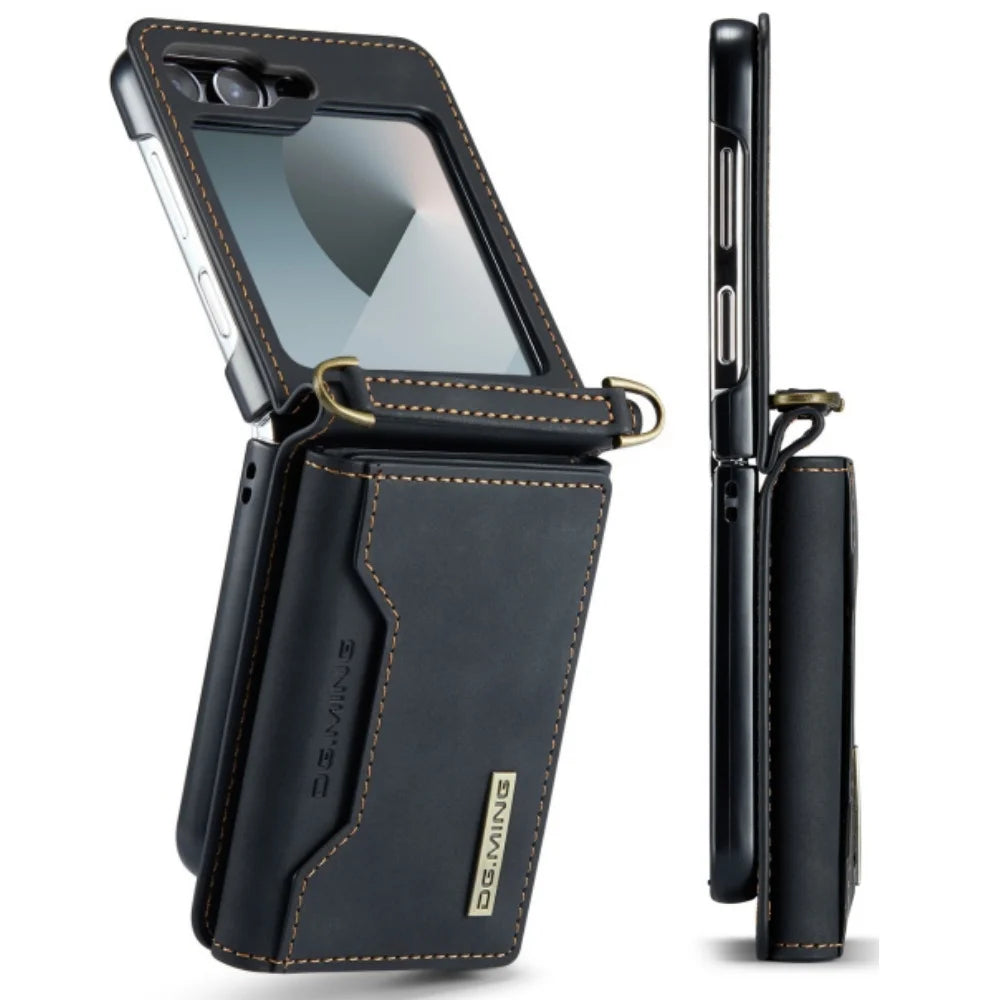 Wallet Case for Samsung Galaxy Z Flip 8 7 6 5 4 3 7FE Shockproof Cover with Protective Leather Card Holder Pocket