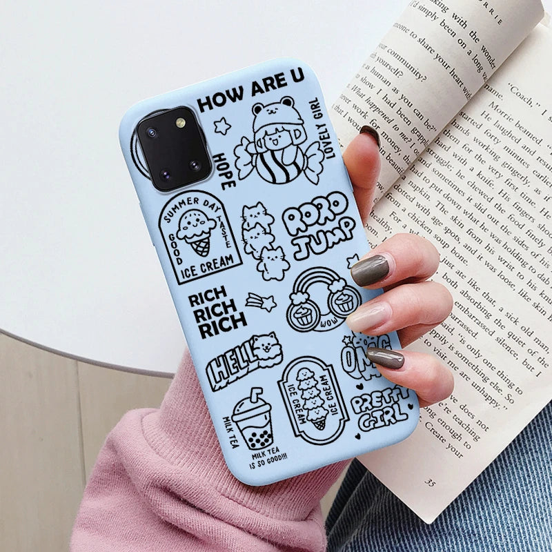 Soft Case For Samsung Galaxy Note 10 Lite Phone Cover Cute Flowers Butterfly Fundas TPU Coque For Samsung Note 10 Lite Bumper