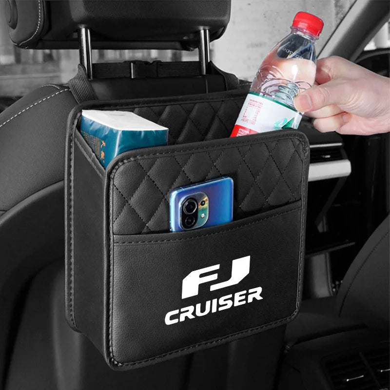Hanging Car Trash Can Folding Portable Seat Back Storage Bag Garbage Bag Organizer for Toyota FJ CRUISER Accessories waterproof