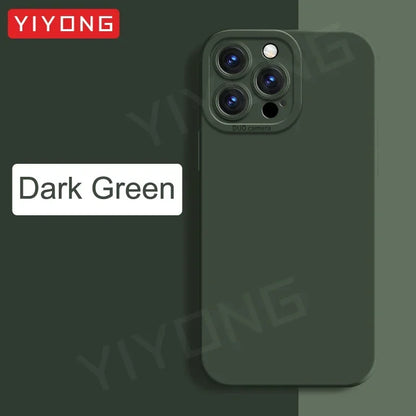 For iPhone16 Pro Max YIYONG Silky Liquid Silicone Soft Cover For iPhone 16 e 16e 15 14 Plus 11 12 13 Mini SE 2 3 2020 2022 Case