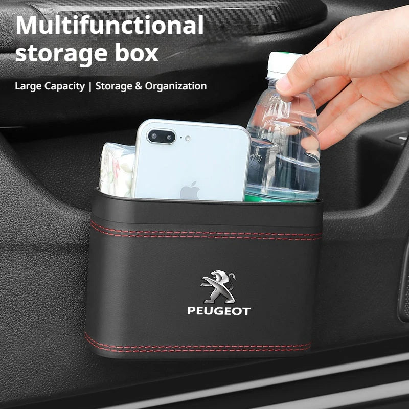 Car trash can hanging car garbage dustproof box storage box suitable for Peugeot 205 206 207 208 301 307 308 406 407 408 508 RCZ