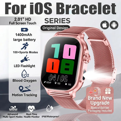 1400mAh Military Grade Smart Watch 200 Days Battery Life 5ATM Waterproof Bluetooth Call Alert LED Flashlight Sports Watches Men