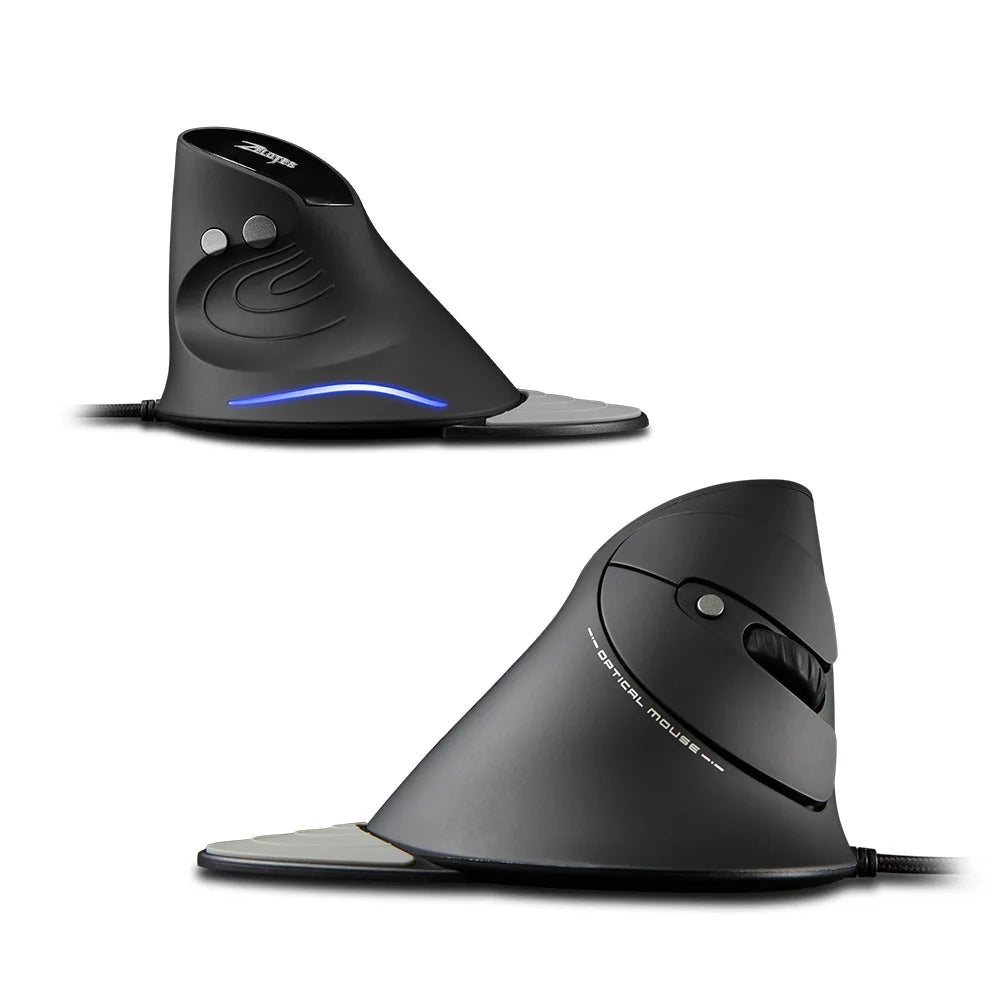 ZELOTES T-30 Vertical Optical Mouse Wired Upright Mouse USB Wired Gaming Mouse 6 Keys Ergonomic Mice with 3200 DPI for PC Laptop