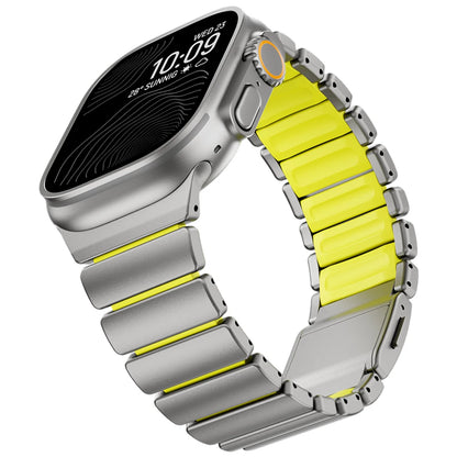 Stainless Steel+Silicone Magnetic Strap for Apple Watch Ultra 3/2 49mm Series 11 10 46mm Band for Iwatch 9 8 7 6 SE 5 45mm 44mm