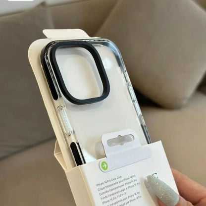 Luxury Transparent Airbag Phone Case For iPhone 18 Pro 17 16 15 14 13 12 11 Pro Max Plus Contrasting Bumper Shockproof TPU Cover