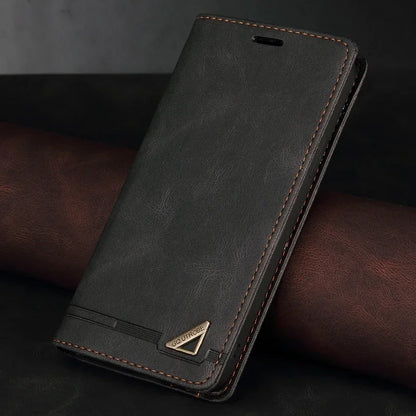 Wallet Anti-theft Brush Photo Frame Leather Flip Case For Samsung Galaxy S25 Edge S24 FE S23 Plus S22 Ultra S21 S20 S10 S9 Cover