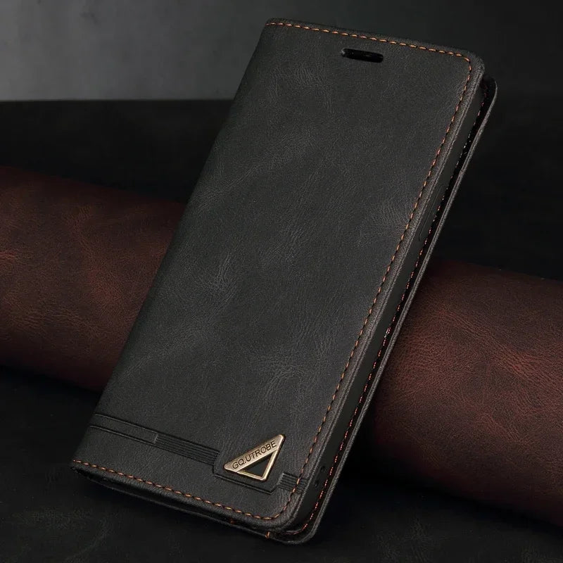 Wallet Anti-theft Brush Photo Frame Leather Flip Case For Samsung Galaxy S25 Edge S24 FE S23 Plus S22 Ultra S21 S20 S10 S9 Cover