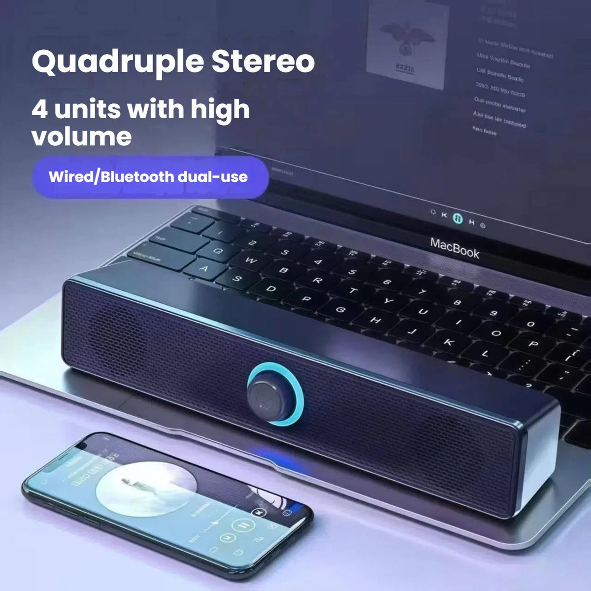 PC Soundbar Wired and Wireless Bluetooth Speaker USB Powered Soundbar for TV Pc Laptop Gaming Home Theater Surround Audio System
