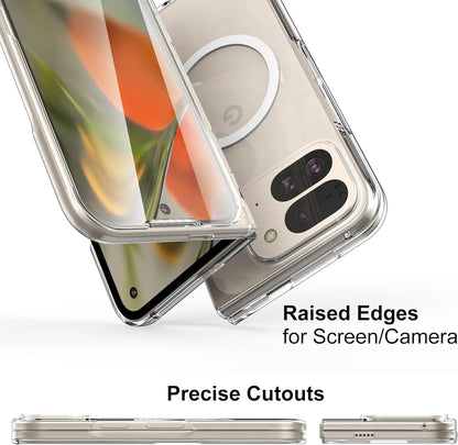 Case for Google Pixel 10 9 Pro Fold for Magsafe Magnetic Wireless Charge Clear Thin Hard PC Phone Case with for Pixel 9 Pro Fold