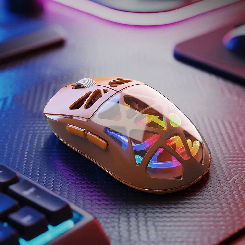 Lenovo Aurora Gaming Mouse GM11 Pro RGB 3-mode 2.4G Wireless Bluetooth 12000 DPI Adjustable Lightweight Portable Rechargeable